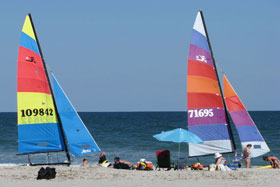 Sunset Red Vacation Condo, Windsurfers on Myrtle Beach