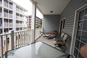 Upper Balcony with hammock, table four chairs